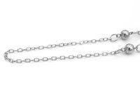 Retro Gliederkette mit Perlenelementen in hellgrün