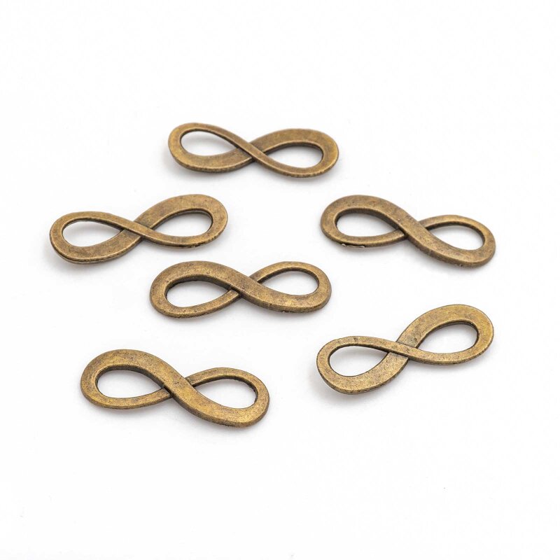 Verbinder als Infinity in antik Bronzefarben, 24mm, 6 Stück