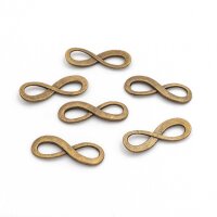 Verbinder als Infinity in antik Bronzefarben, 24mm, 6...