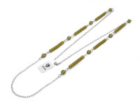 Retro Gliederkette mit Perlenelementen in olivegrün