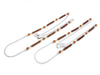Retro Gliederkette mit Perlenelementen in orange
