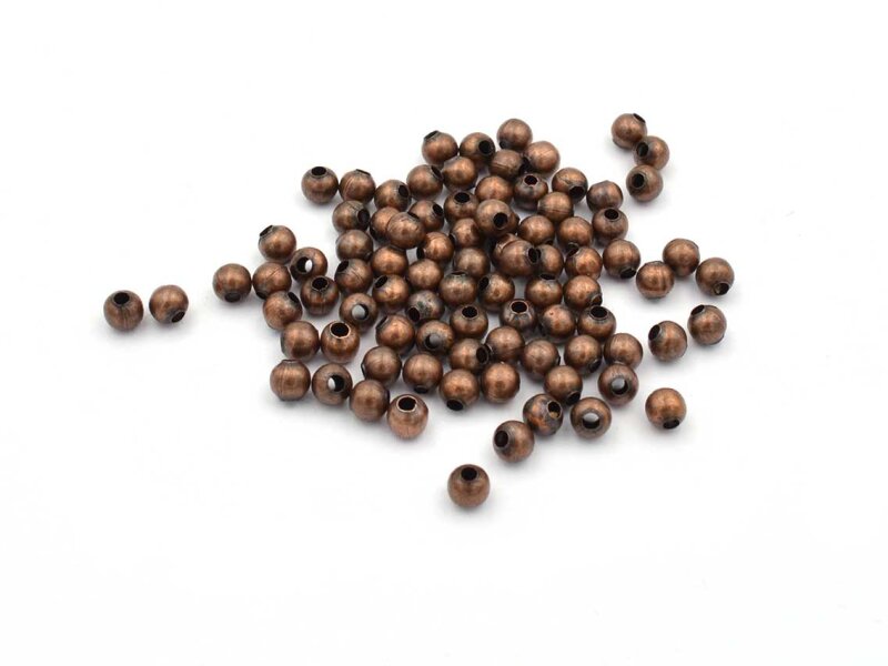 Zwischenperlen rund in kupferfarben 4 mm 100 Stück