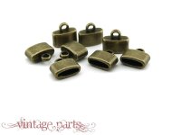10 Endkappen in antik Bronze für 9 mm breite...