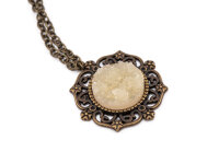 Cabochon Eiskristall in creme 14 mm im 6er Set