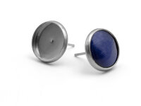 Ohrstecker aus Edelstahl in platinfarben 10 mm Cabochons...