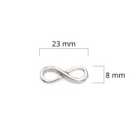 Verbinder als Infinity in antik Silberfarben, 24mm, 6...