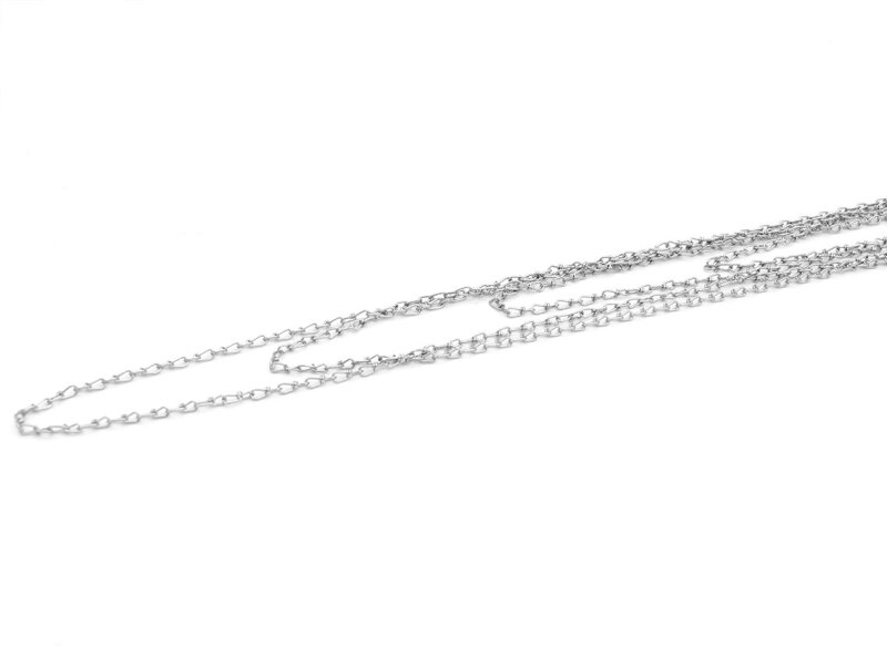 fünfreihige Layerkette in platinfarben 100cm