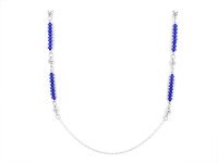 Retro Gliederkette mit Perlenelementen in blau