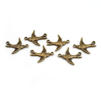 6 Schwalben Verbinder Vintage Bronze