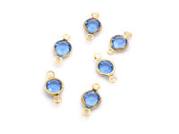 6 Verbinder in blau aus Messing