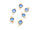 6 Verbinder in blau aus Messing