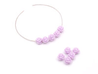 Resinperlen als Rosen in lavendel als Cabochon 10 Stück