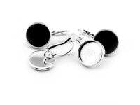6 Brisuren in silberfarben für 14 mm Cabochons