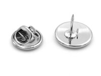 Pin Fassung silberfarben platiniert 12 mm 4 Stück