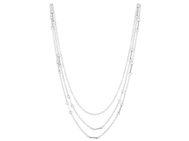 Gliederkette als Layer mit 3 Strängen und Stäbchen 90cm