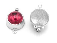 Steckverschlüsse in platinfarben mit Cabochon in...
