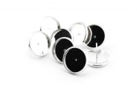 Ohrstecker aus 304 Edelstahl in Silberfarben 14 mm 8...