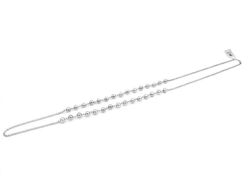 Gliederkette mit kleinen Kugeln in platinfarben