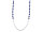 Gliederkette mit dunkelblauen Perlen in platinfarben 100cm