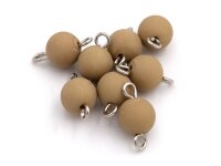 Verbinder mit einer matten Perle in beige 8 Stück