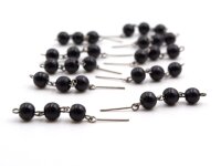 Verbinder mit drei Perlen aus Holz in schwarz und...