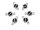 geometrischer Verbinder in platinfarben schwarz emailliert 6 Stück