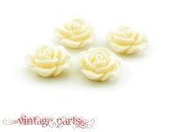 4 Cabochons als Rose in creme, 16 mm Durchmesser