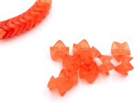 gefrostete Zick Zack Perlen in rotorange 10mm 20 Stück