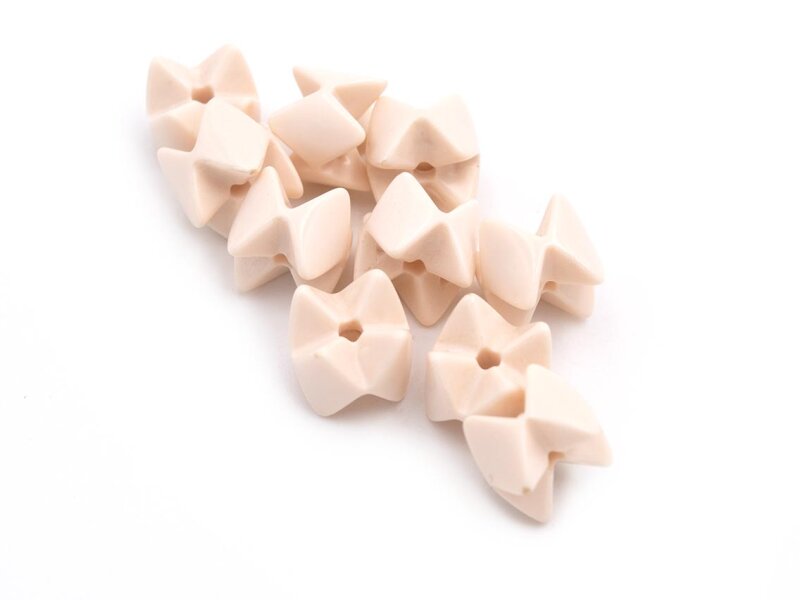 hohe Zick Zack Perlen in creme weiß 10mm 10 Stück