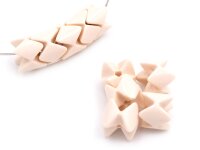 hohe Zick Zack Perlen in creme weiß 10mm 10 Stück