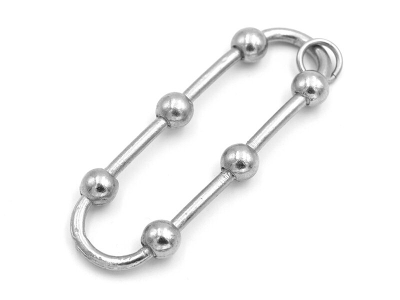ovaler Anhänger mit Kugeln in platinfarben 1 Stück
