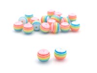 gestreifte Resinperlen rainbow 8 mm 20er Set