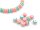 gestreifte Resinperlen rainbow 8 mm 20er Set