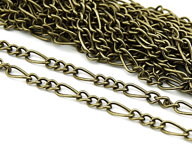 2 m Kette antik Bronze mit langen Gliedern