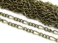 2 m Kette antik Bronze mit langen Gliedern