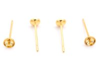 Ohrstecker aus Edelstahl, 24K Goldbeschichtung, 4 Stück