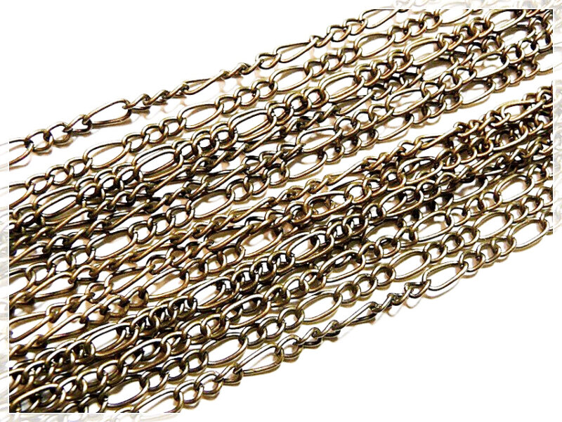 2 m feine Figarokette in antik bronze