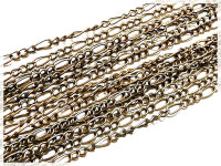 2 m feine Figarokette in antik bronze