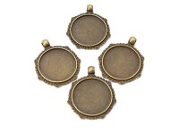 Fassungen in antik bronzefarben für 25 mm Cabochons...