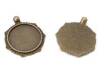 Fassungen in antik bronzefarben für 25 mm Cabochons...