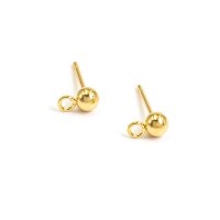 Ohrstecker mit Öse aus 304 Edelstahl in Goldfarben 4...