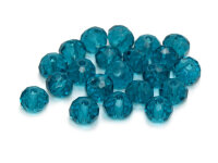 20 Glasschliffperlen in petrol, 6 mm