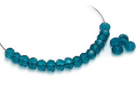 20 Glasschliffperlen in petrol, 6 mm