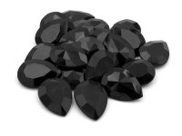 Cabochons aus Acryl als Tropfen 18x13mm in schwarz 20er Set