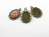 5 Fassungen in antik Bronze für 17,5 x 13,5 mm...