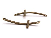 Verbinder als Kreuz in vintage Bronze 51 mm 4 Stück