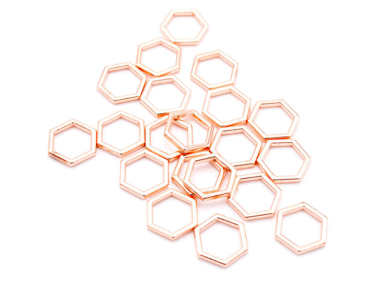Verbinder als kleine Honigwabe in roségold 20 Stück