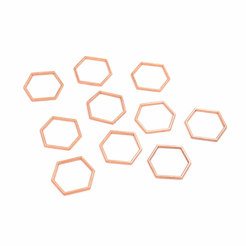 Verbinder als große Honigwabe in roségold 10 Stück