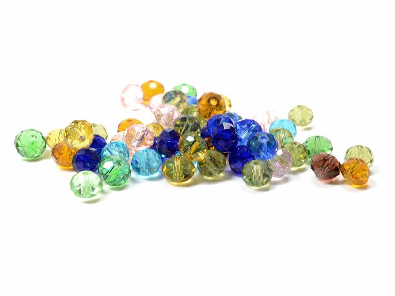 Glasschliffperlen Rondelle facettiert Farbmix 8 mm 20 Stück