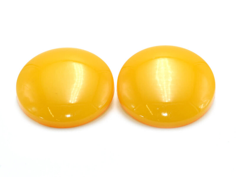 Ohrclips mit rundem Cabochon in bernstein 30mm 2 Stück